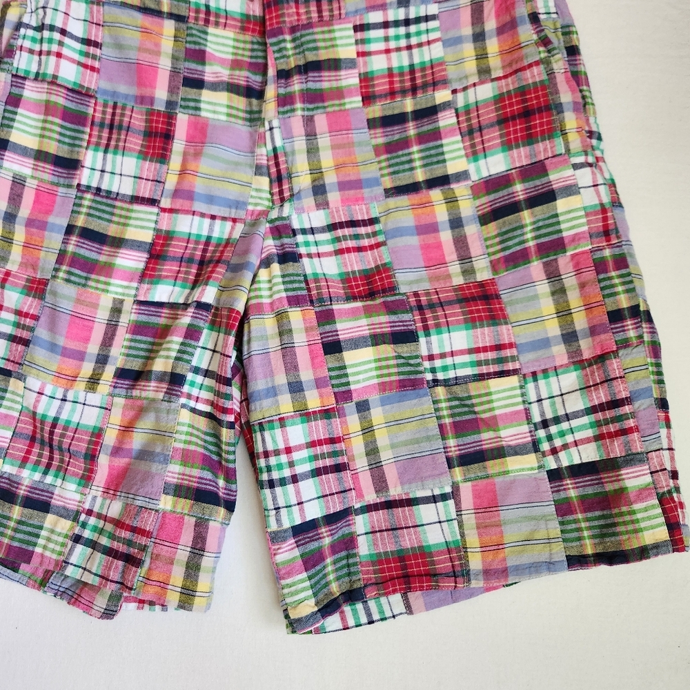 Bw Bowen & Wright Madras Plaid Patchwork Shorts R… - image 3